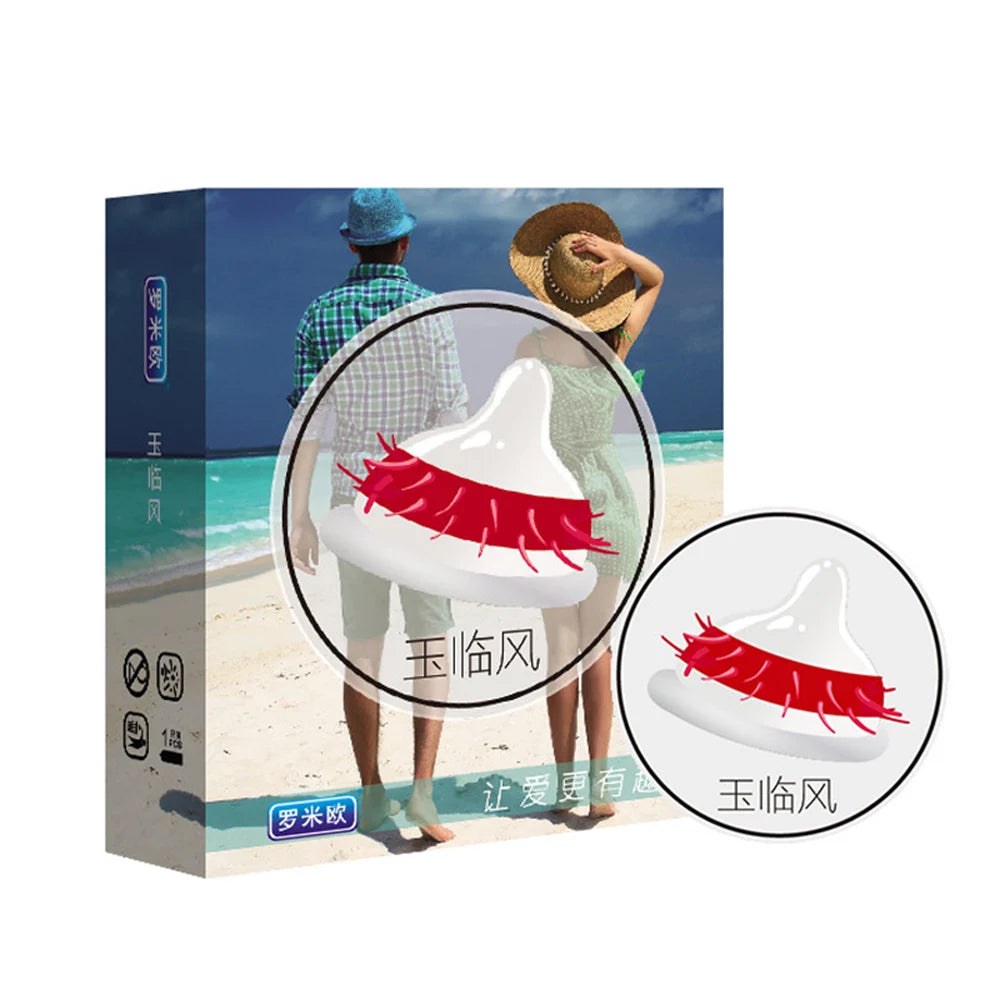 Spike condom for sexual pleasure hard rough G Spot condoms for men delay ejaculation special tendrils mustache penis sleeve - Seprincess