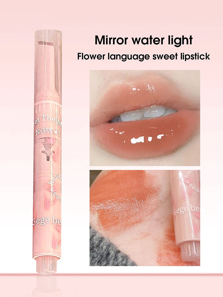 Gege bear flower words honey lipstick moisturizing mirror gloss jelly love lipstick lipstick pen - Seprincess