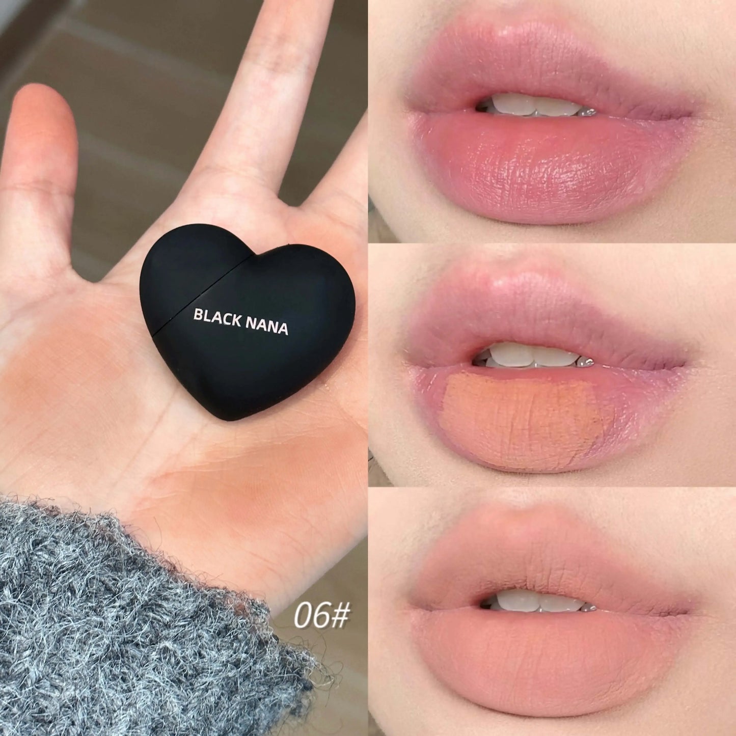 Velvet Matte Lipstick Lip Mud Black Silver Heart Lip Gloss Lips Palette Nude Waterproof Lasting Lips Tint Mini Cosmetics Makeup - Seprincess