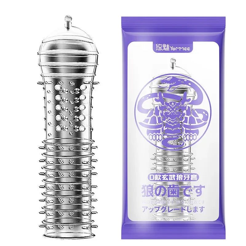 Spike Penis Sleeve Reusable Condoms Sex Toys for Men Delay Ejaculation Penis Sleeve Contraception Cock Ring Extender 남성전용기구 - Seprincess