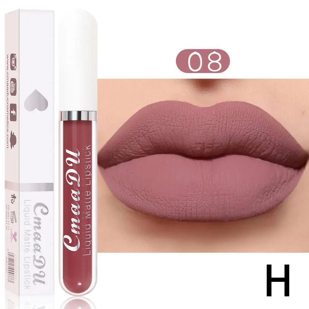 18 Color Waterproof Liquid Matte Lipstick Long Lasting Sexy Red Moisturizing Lip Gloss Velvet Non-Stick Lip Tint Makeup Cosmetic - Seprincess