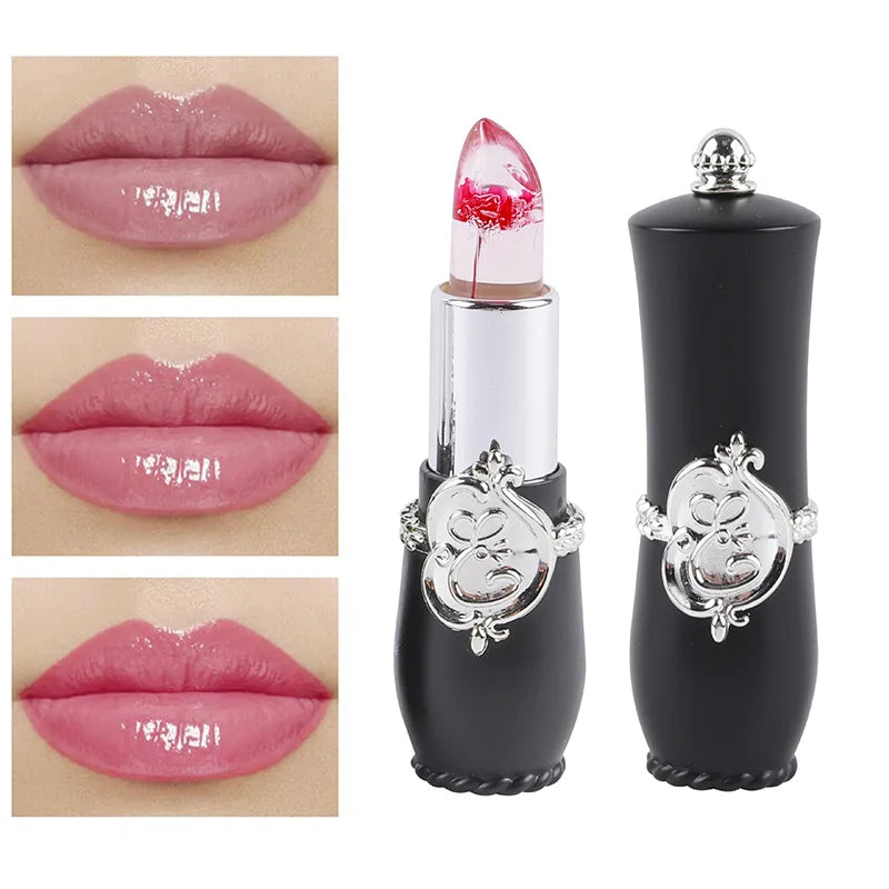 Flower Jelly Lipstick Set Temperature Change Moisturizer Flower Lipglaze Long Lasting Lip Balm Magic Color Change Lip Gloss - Seprincess