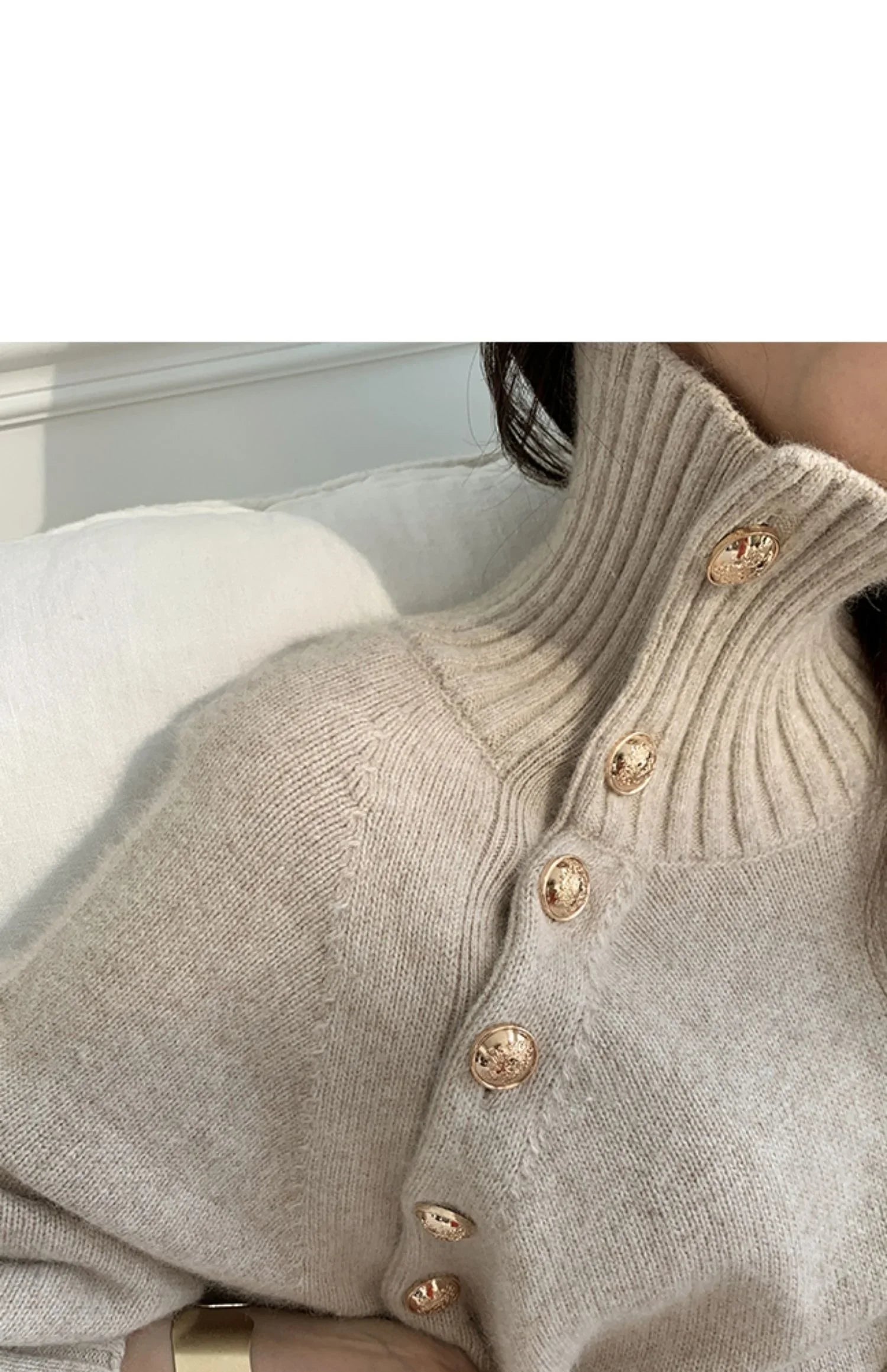 Winter Turtleneck Buttons Women Knitted Dress Elegant Full Sleeve Lace-up Female Thicken Long Dress for Sweater Autumn New - Seprincess