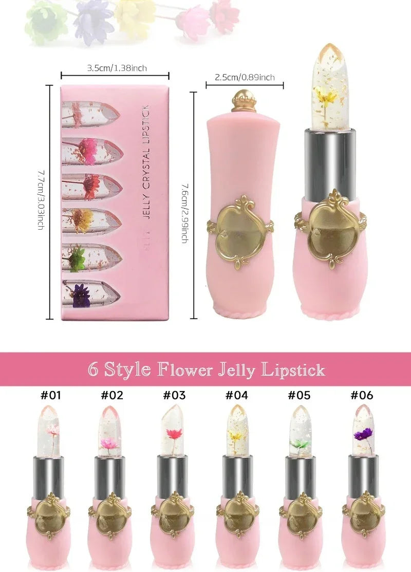 Waterproof 6-color Transparent Moisturizing Jelly Color Changing Lipstick Temperature Changing Flower Lipstick Lip Balm - Seprincess