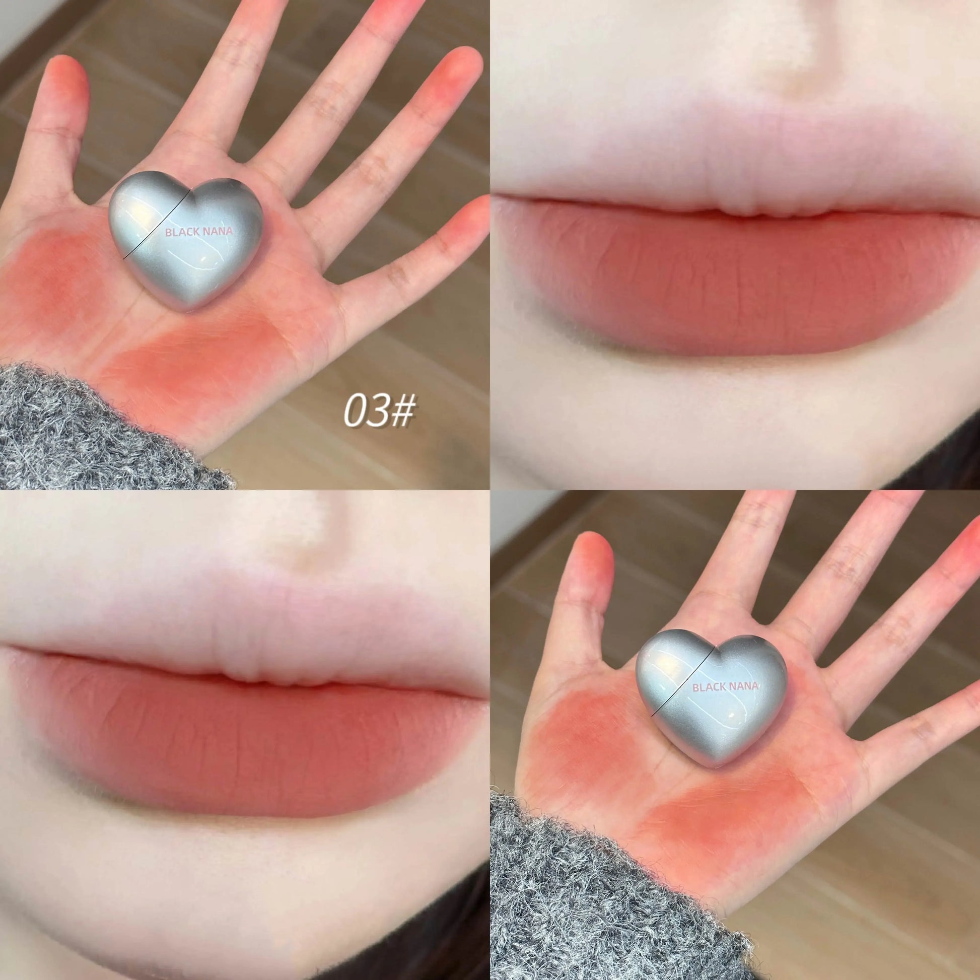 Velvet Matte Lipstick Lip Mud Black Silver Heart Lip Gloss Lips Palette Nude Waterproof Lasting Lips Tint Mini Cosmetics Makeup - Seprincess