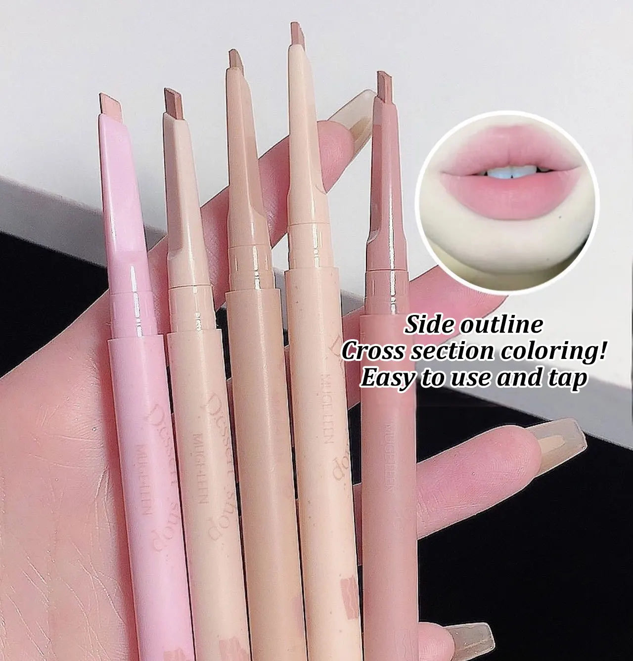 Dessert Lip Liner Automatic rotating waterproof lasting no color outline lip lipstick pen - Seprincess