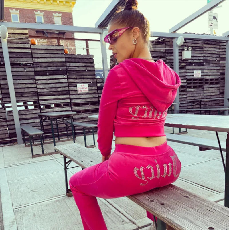 Women Fashion Vintage Two Piece Sets Casual Y2K Zipper Long Sleeve Hoodies Straight Pants Outfits Gothic 2024 New Streetwear - Seprincess