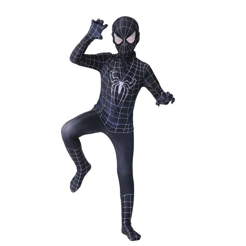 Kids Spider-Man Cosplay Fantasy Costumes Jumpsuit Superhero Miles Morales Movie Role Play Boys Girls Halloween Carnival Bodysuit - Seprincess