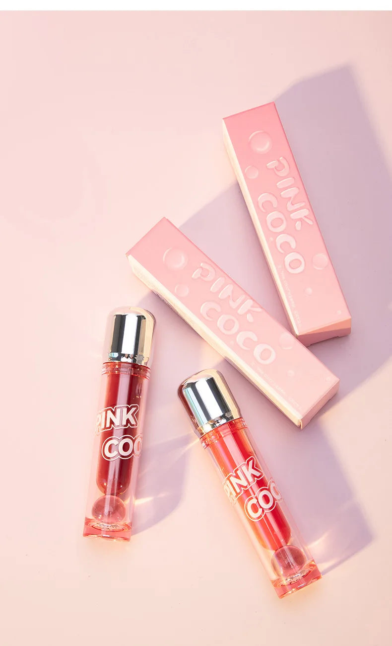 PINK COCO Mirror Water Lip Gloss Lip Glaze Moisturizing Liquid Lipstick Clear Tint Makeup Korean Lip Balm Women Cosmetics - Seprincess