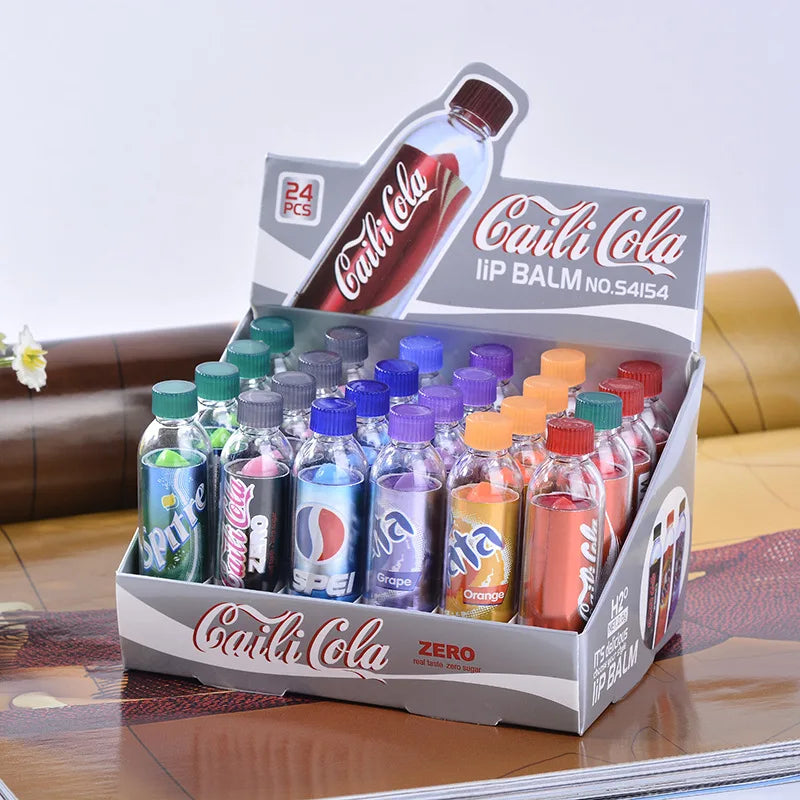 24Pcs Soda Bottle Lip Balm 6 Colors Set Color Changing Lipstick Long Lasting Waterproof Lip Balm Wholesale - Seprincess