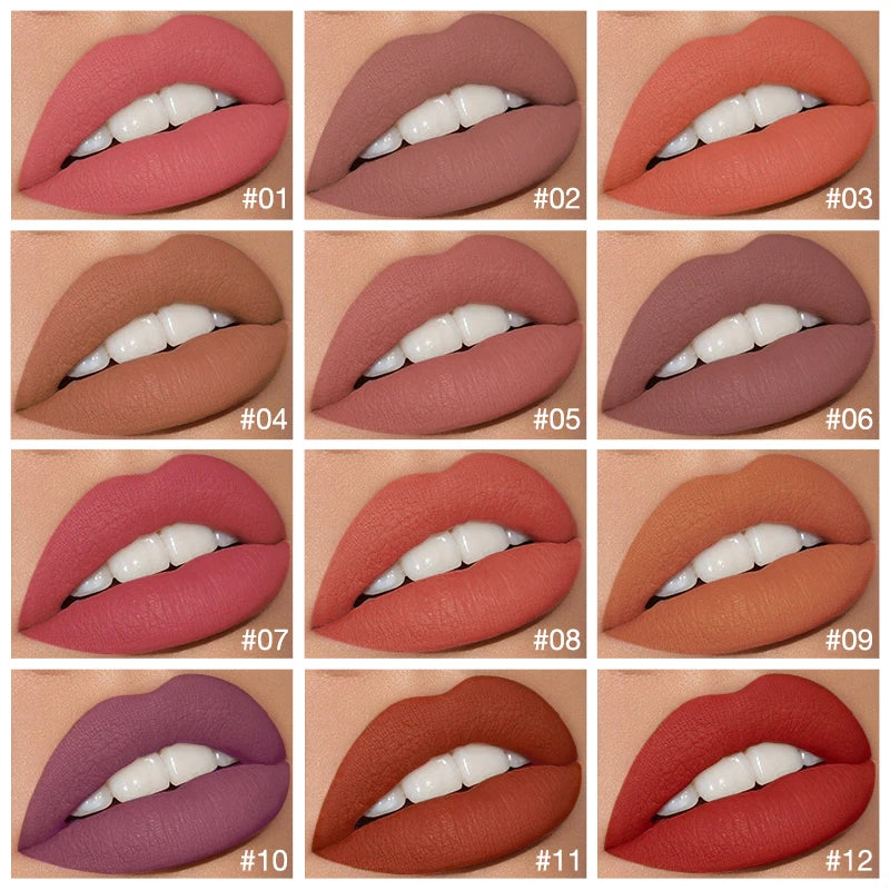 Wholesale O.TWO.O Lipstick Lip Gloss Makeup Waterproof Velvet 12 Colors Liquid Lip Stick Matte Long Lasting Sexy Red Lip Tint - Seprincess