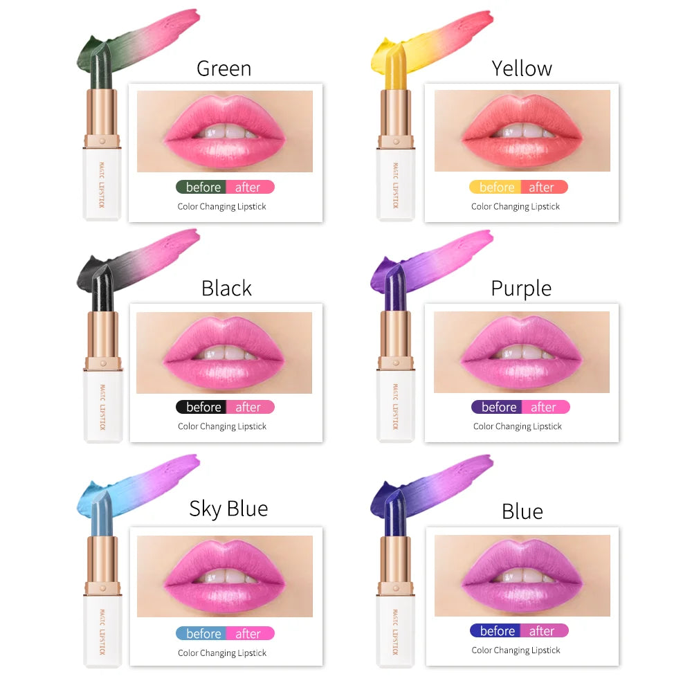 lakerain 6 Colors Magic Lipstick Temperature Color Changing Lip Stain Gloss Moisturizing And Long Lasting Waterproof Lip Balm - Seprincess