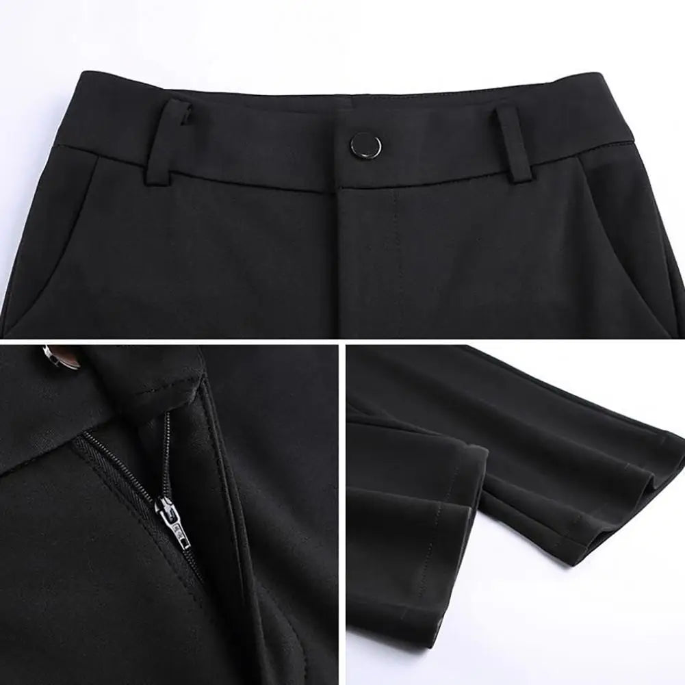 Women Trouser Flared Style High Waist Solid Colors Elastic Formal Long Pants Stretch Office Lady Trouser for Office