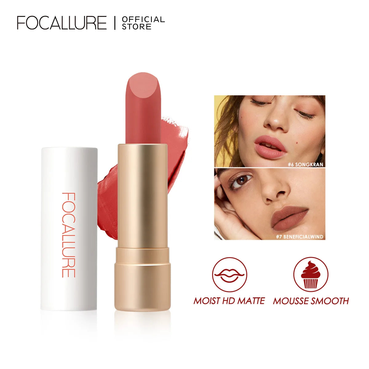 FOCALLURE 12 Colors Long-lasting Matte Lipbalm Waterproof Shimmer Lipstick Mental Glitter Lip Tint Cosmetics Makeup for Women - Seprincess