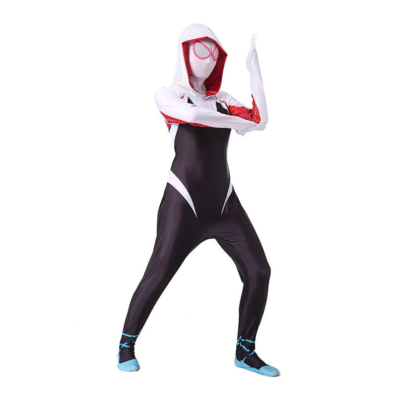 3D Kids Women Spider Gwen Costume Gwendolyn Maxine Stacy Zentai Suit Spidergirl Cosplay Halloween Costumes For Girls - Seprincess