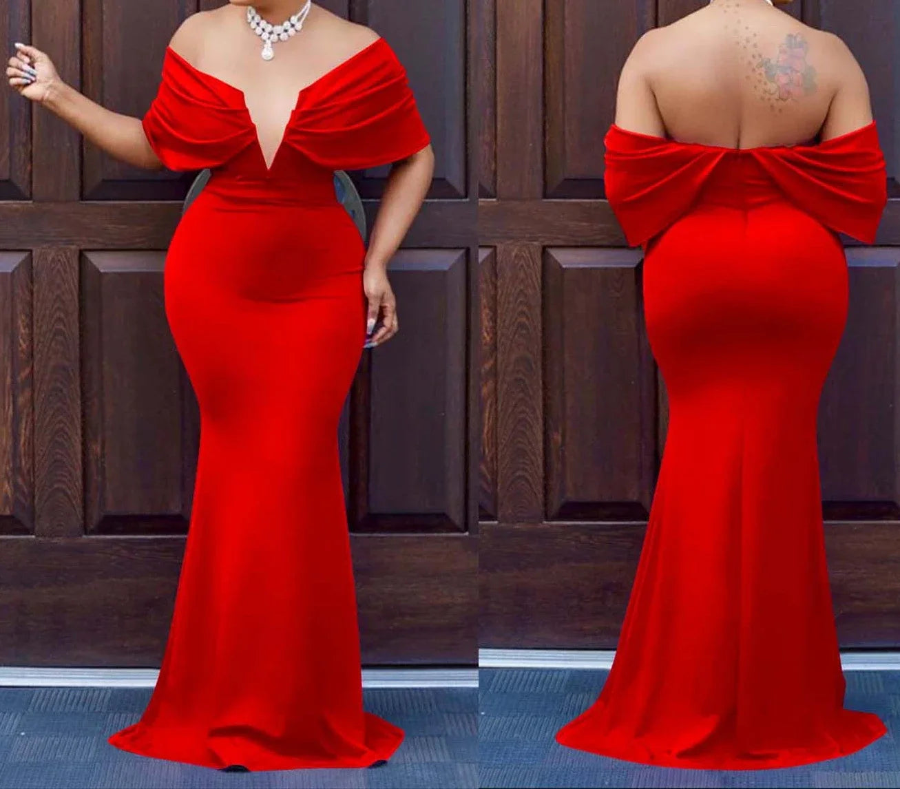 Women V-neck Off The Shoulder Elegant Party Dresses Woman Sleeveless Bodycon Maxi Dress Evening Vestidos Sexy Long Dresses HW198 - Seprincess