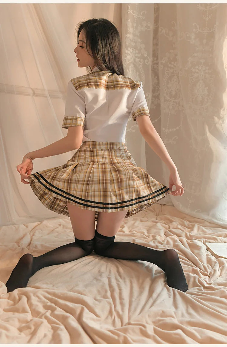 Uniform Student Campus Uniform Temptation Grid Cosplay Costume Jk Women's Halloween costumes back to school anime Sex shop xxx - Seprincess