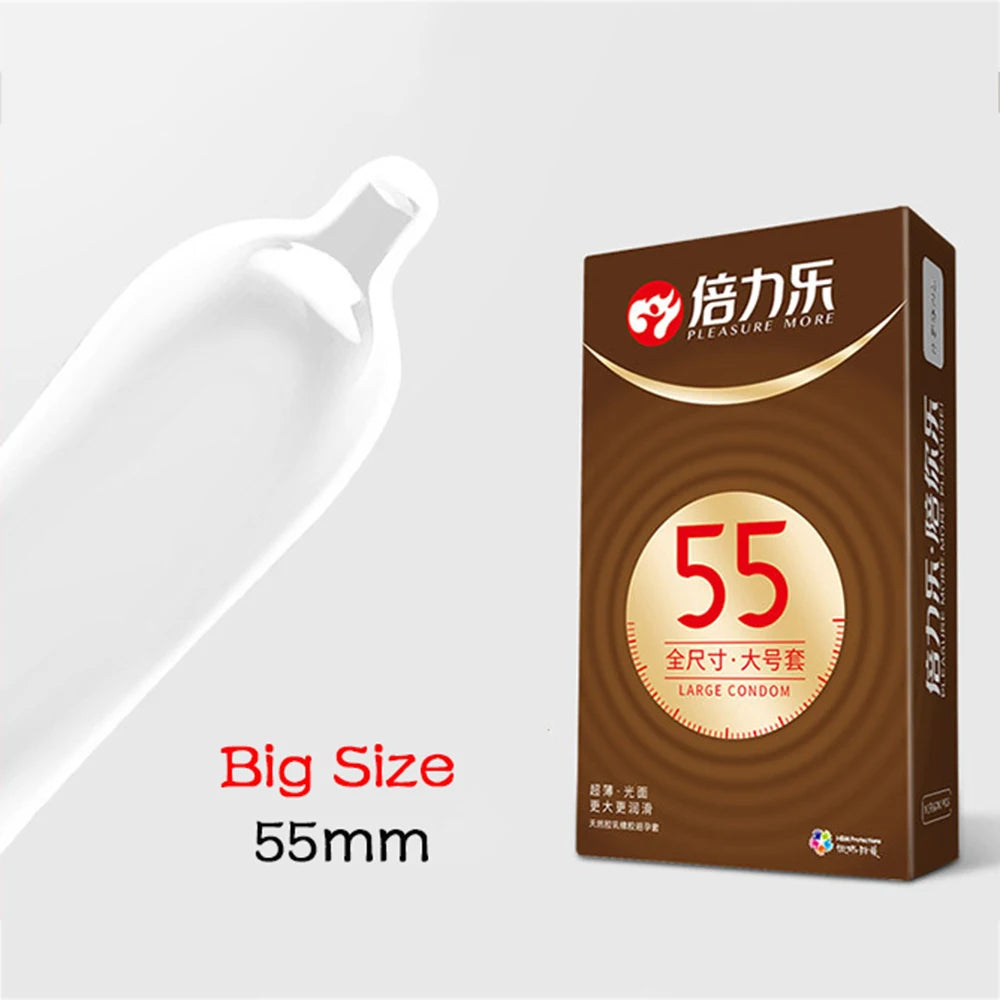 10PCS 49mm/55mm/58mm Condoms S/M/L Size Super Lubrication G-spot Stimulation Large Lubrication Sex Toys for Adults Sex Life 18+ - Seprincess