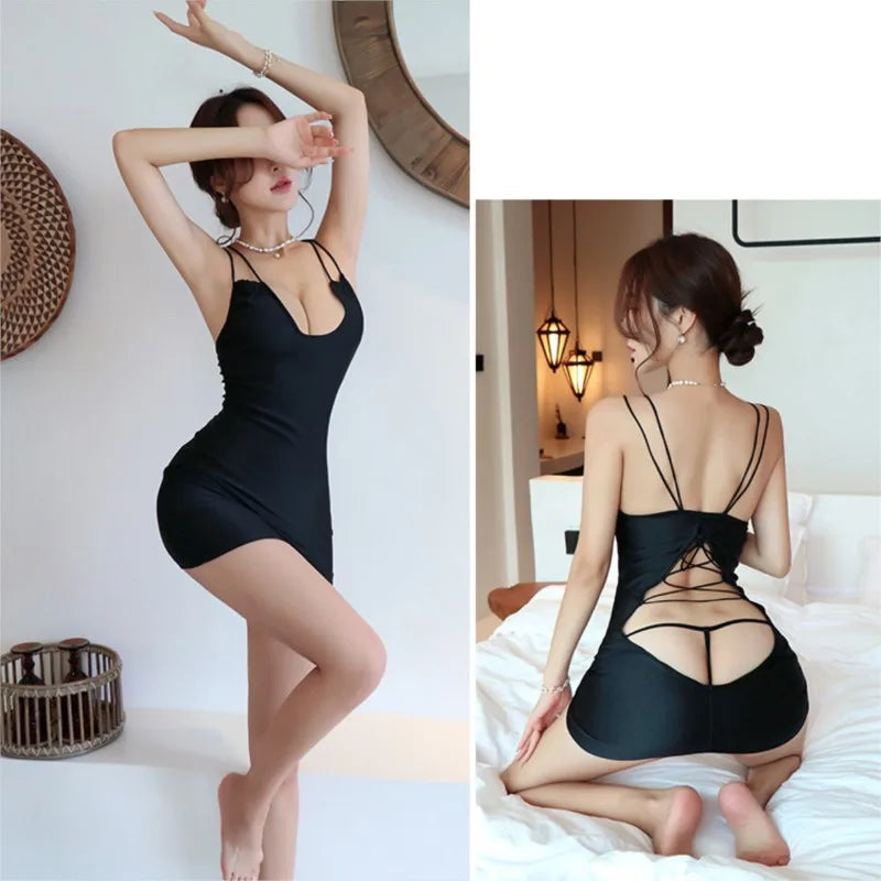 Dress  Deep V-wrap hip skirt with tight and backless suspender Women's summer dress elegant womens party dresses Female dress - Seprincess