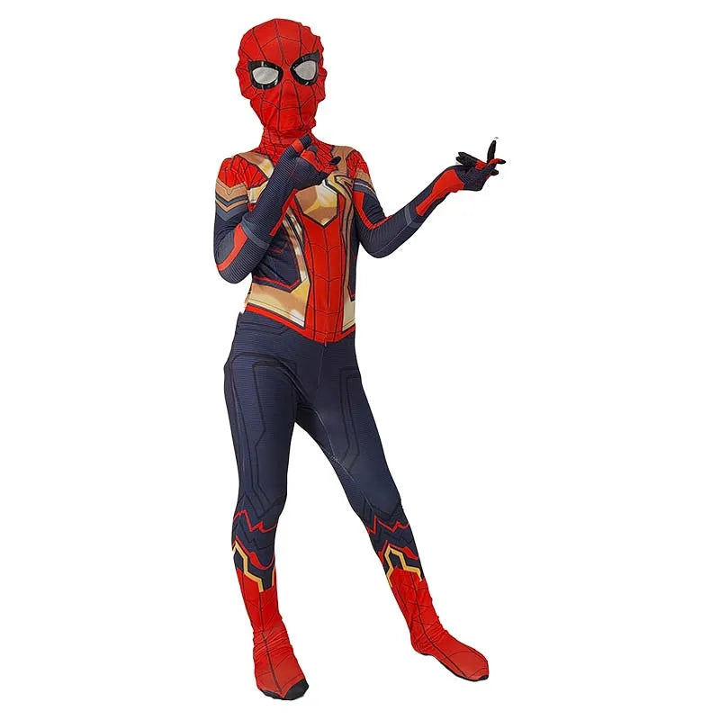 Kids Spider-Man Cosplay Fantasy Costumes Jumpsuit Superhero Miles Morales Movie Role Play Boys Girls Halloween Carnival Bodysuit - Seprincess