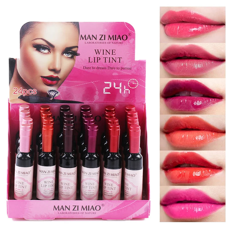 24Pcs/Set Matte Liquid Lipstick Bulk Red Wine Lip Tint Wholesale Long Lasting Waterproof Cosmetics Maquillaje Lipgloss - Seprincess