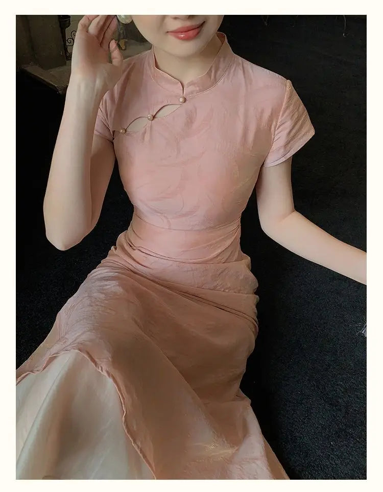 Chinese Style Dress Qipao Traditional Clothing Retro Young Improved Short Sleeve Cheongsam Dress Slim for Women Clothes Wedding - Seprincess