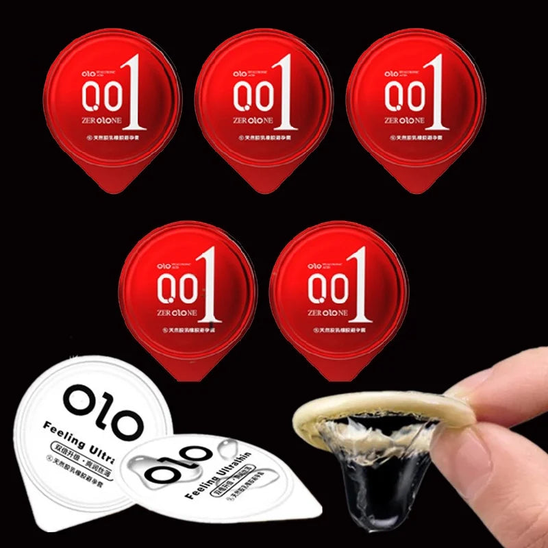 OLO Ultra Thin Condoms for Men No Box Sensitive Condom Hyaluronic Acid Safe Penis Sleeves Contraception Cock Sex Toys Adult 18+ - Seprincess