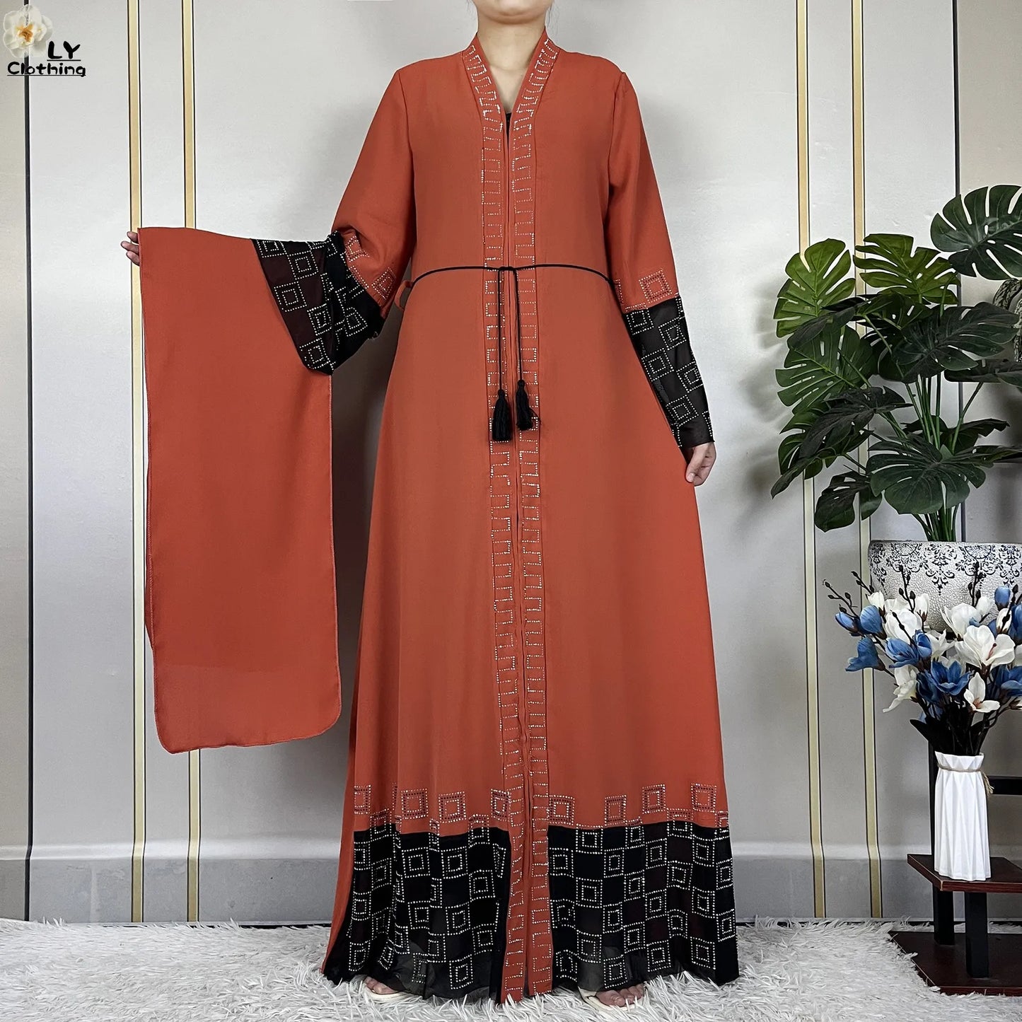 2024 For Women Elegant Dresses Dubai Party Outfits Long Sleeved Chiffon Dashiki Muslim Women Robe Open African Abaya Clothing - Seprincess