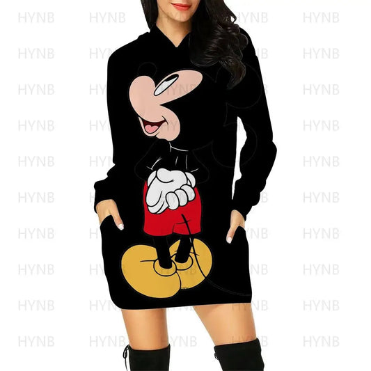 Mini Dress Elegant Dresses for Women Disney Prom Minnie Mouse Luxury Party Hoodie Long Sleeves 2024 Mickey Woman Clothes Kawaii - Seprincess