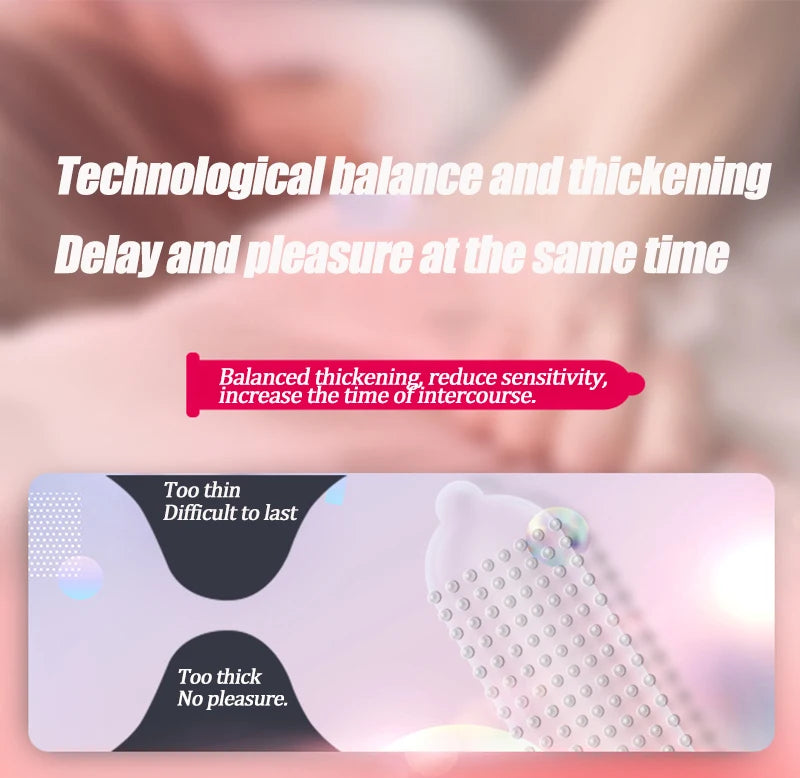 Durable Condom Natural Latex Rubber Ice and Fire Pellet Safety Condom Penis Sleeves Adult Erotic Birth Control Safer Sex Product - Seprincess