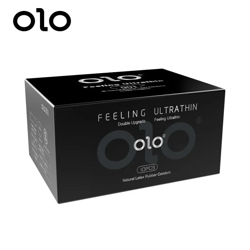 OLO Ultra Thin Condom 0.01 Feeling Penis Sleeve Hyaluronic Acids Rubber Latex Ejaculation Delay Dotted Condoms Intimate Sex Toy - Seprincess