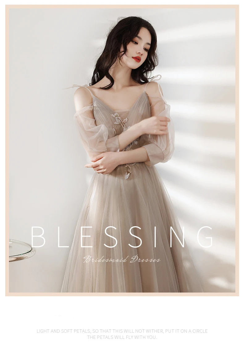 Summer Lace Bridesmaid Dresses New Fairy Style Slim Girlfriend Evening Dresses Simple Magnificent Wedding Sisters Group Dress - Seprincess