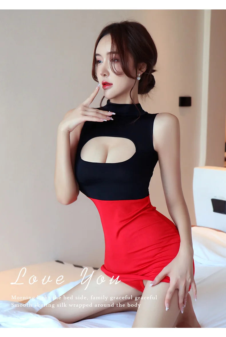 Dress Secretary uniform one-piece passionate and pure desire short skirt dress on promotion Summer clothes nightclub hot girl - Seprincess