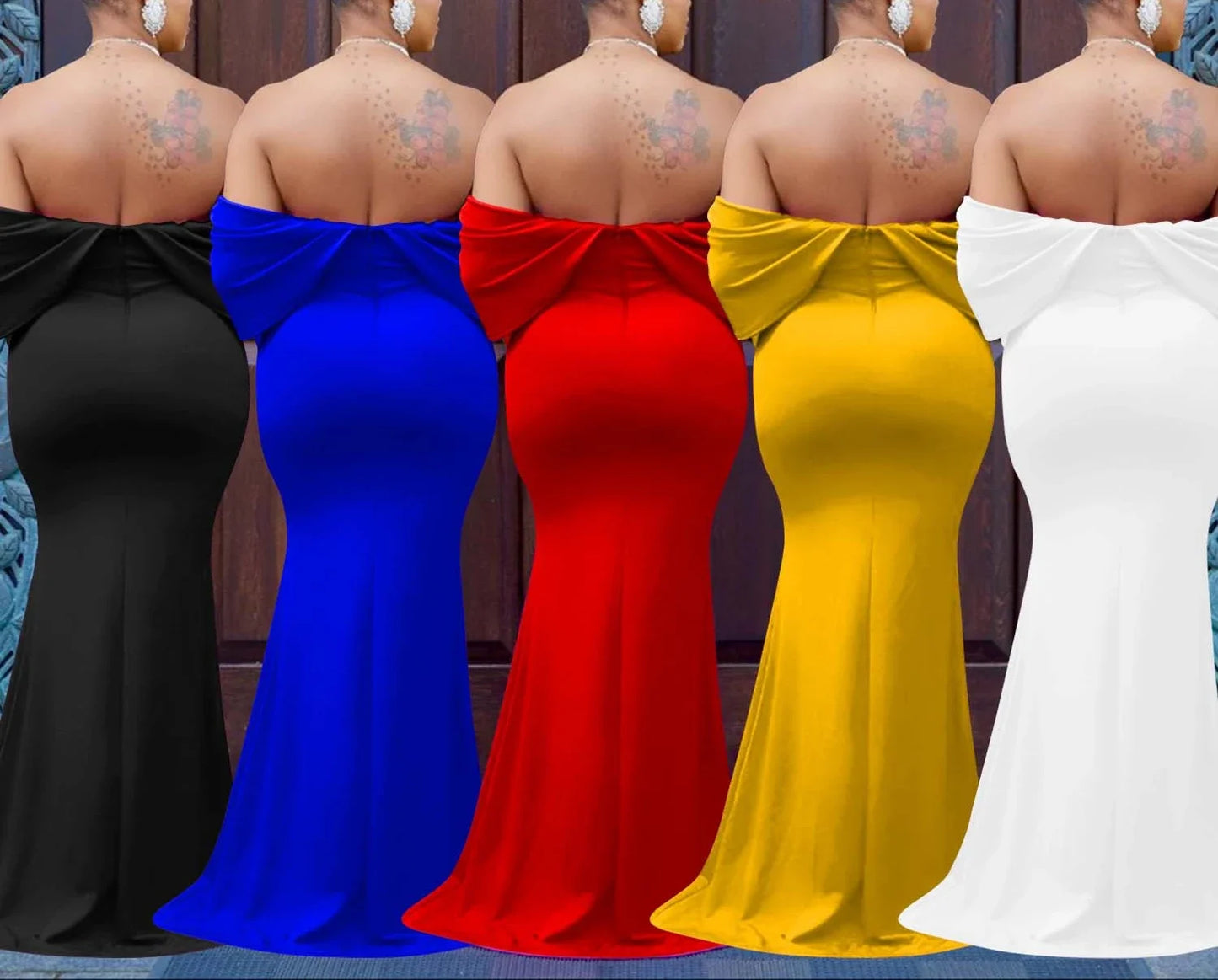 Women V-neck Off The Shoulder Elegant Party Dresses Woman Sleeveless Bodycon Maxi Dress Evening Vestidos Sexy Long Dresses HW198 - Seprincess