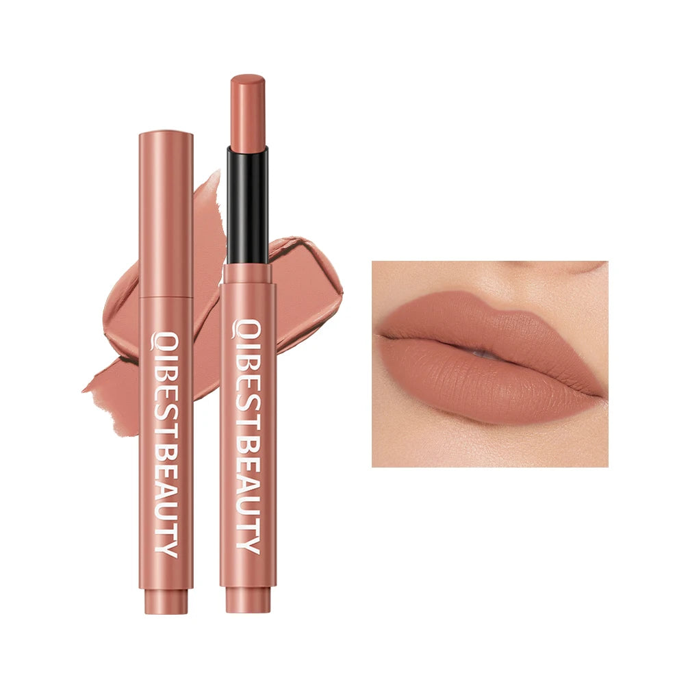 QIBEST Matte Lipstick Pen Lip Balm Moisturising Long Lasting Sexy Lip Tint Non-Stick Cup Sculpting Lipstick Lipliner Lips Makeup - Seprincess