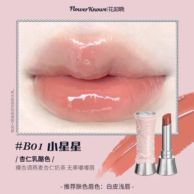 Flower Knows Swan Ballet Series Shine Lipstick Mirror Lip Gloss Non-stick cup