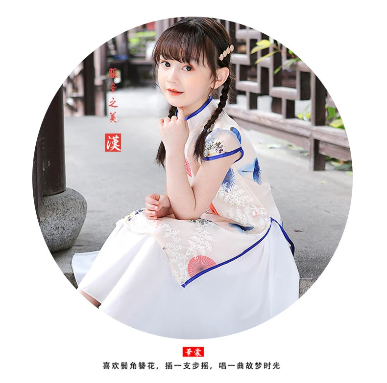 1pcs/lot chinese style children Girl Traditional Cheongsam Hanfu Dress Kids Princess Costume - Seprincess