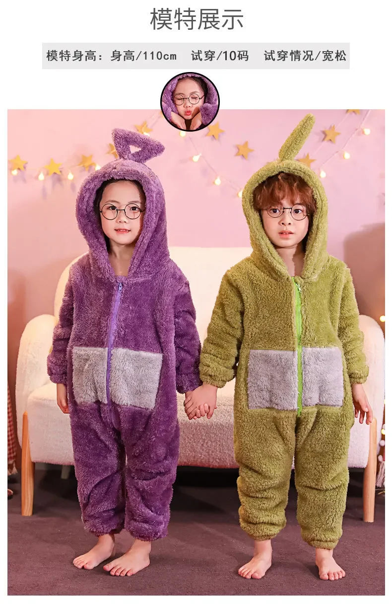 Teletubbies Pajamas Halloween Party Costume Children's Pajamas Kids Teletubbies Costumes Soft Long Sleeves Piece Lala Cosplay - Seprincess