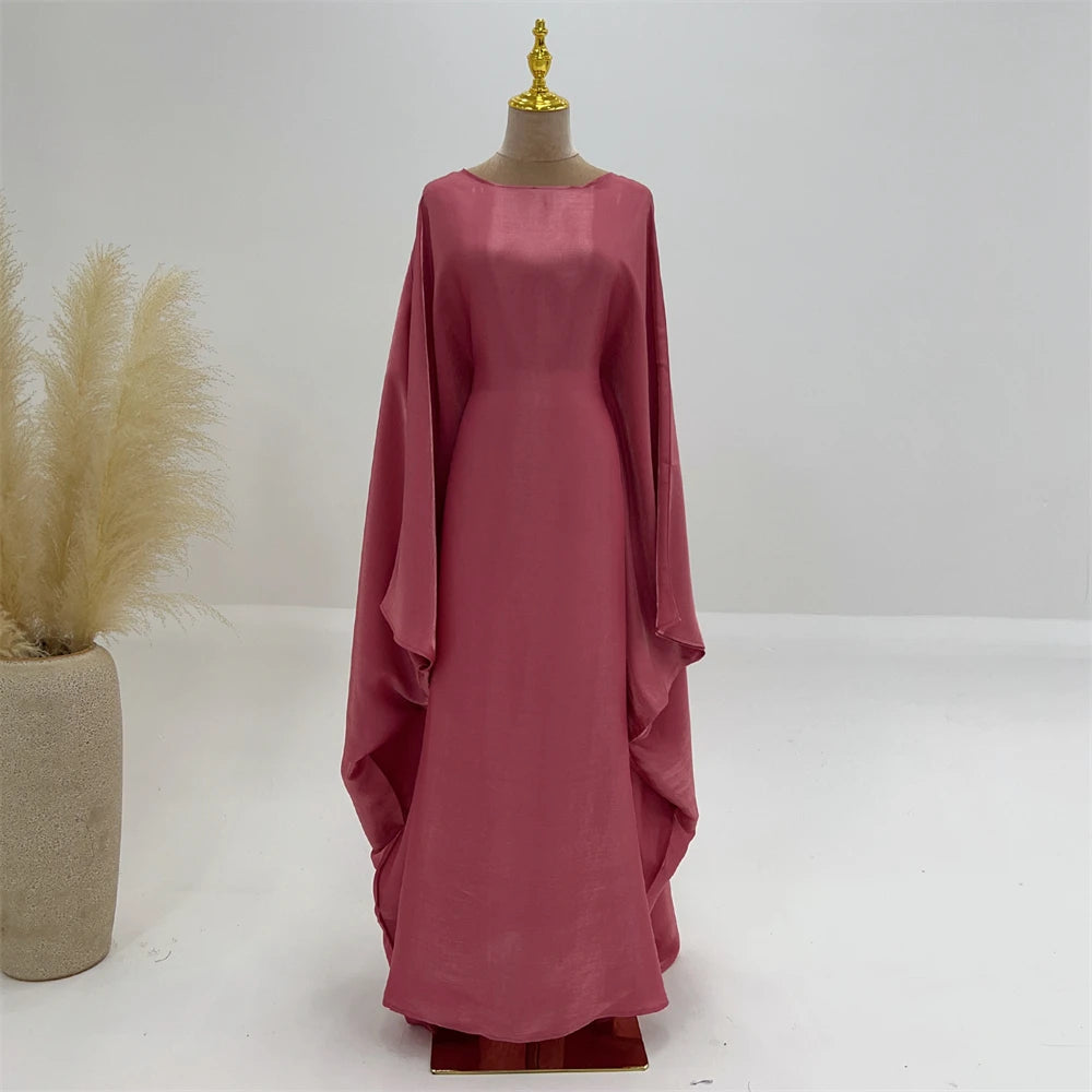 ramadan Eid Abayas For Women Modest Fashion Shimmer Batwing Satin Abaya Dubai Luxury 2024 Muslim Kaftan Dress Kebaya Vestidos