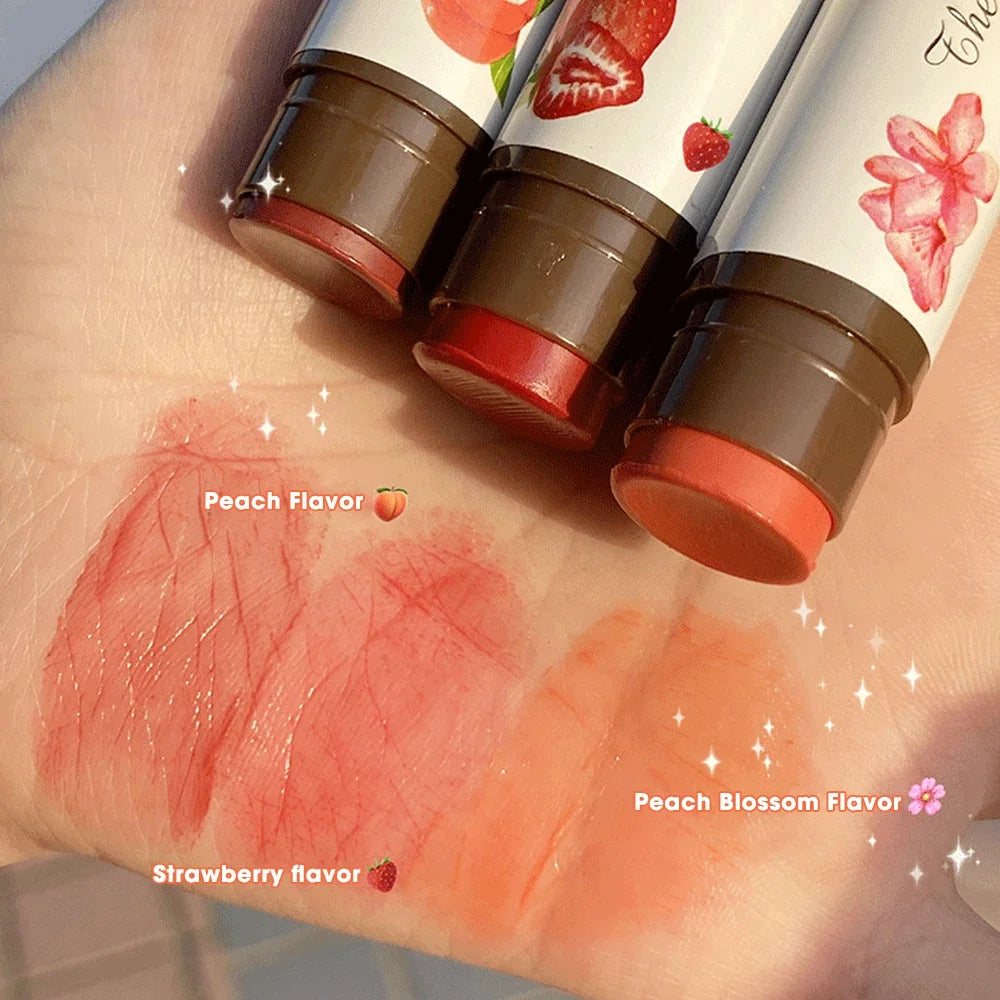 4 Colors Colored Lip Balm Cute Fruit Moisturizing Lip Tint Long Lasting Peach Red Lipstick Waterproof Women Lips Makeup Cosmetic - Seprincess