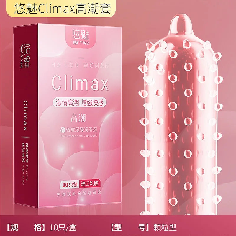 Ultrathin Ribbed Condoms Long-lasting Sex Toys with Dotted Granular Threaded Passionate Lock Sperm Stimulation for Men Sex Goods - Seprincess