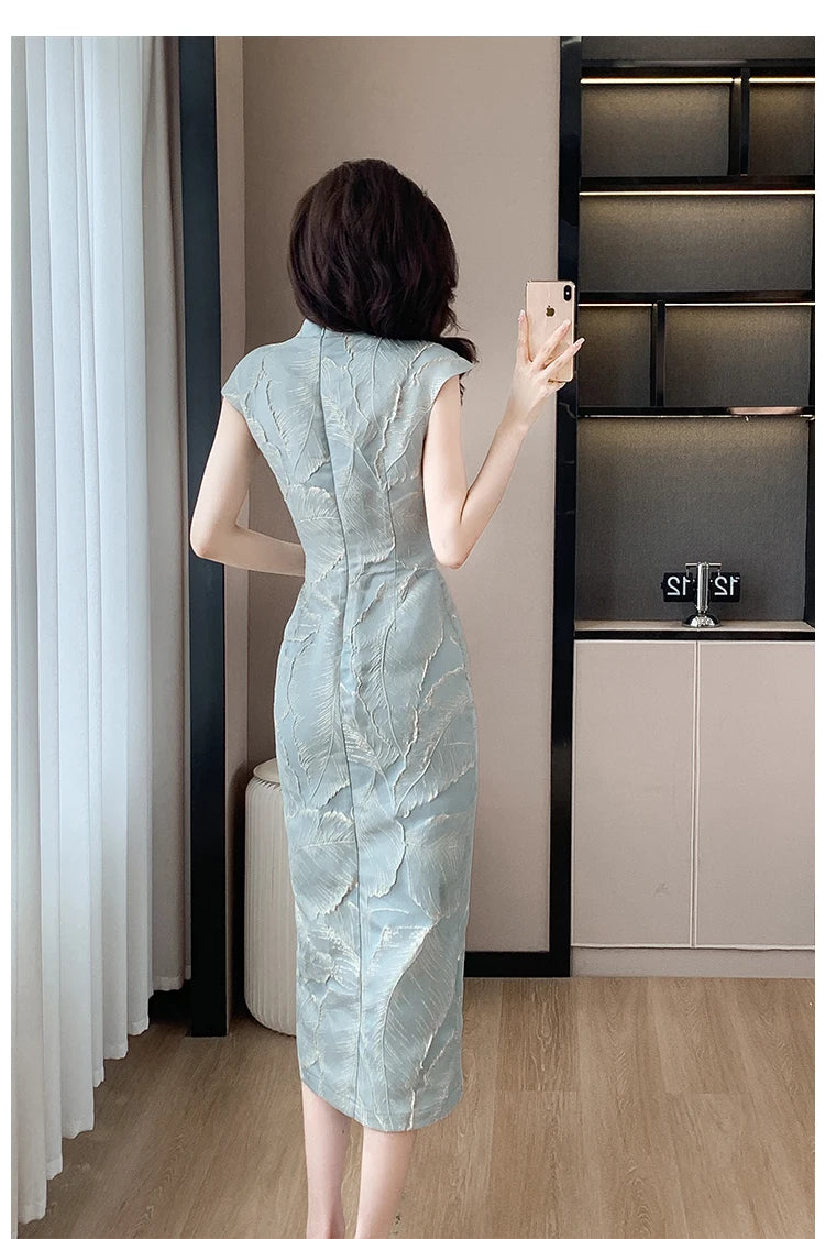 Chinese Style Short Qipao Dress Summer High-End Split Modern Improved Fashion Cheongsam - Seprincess