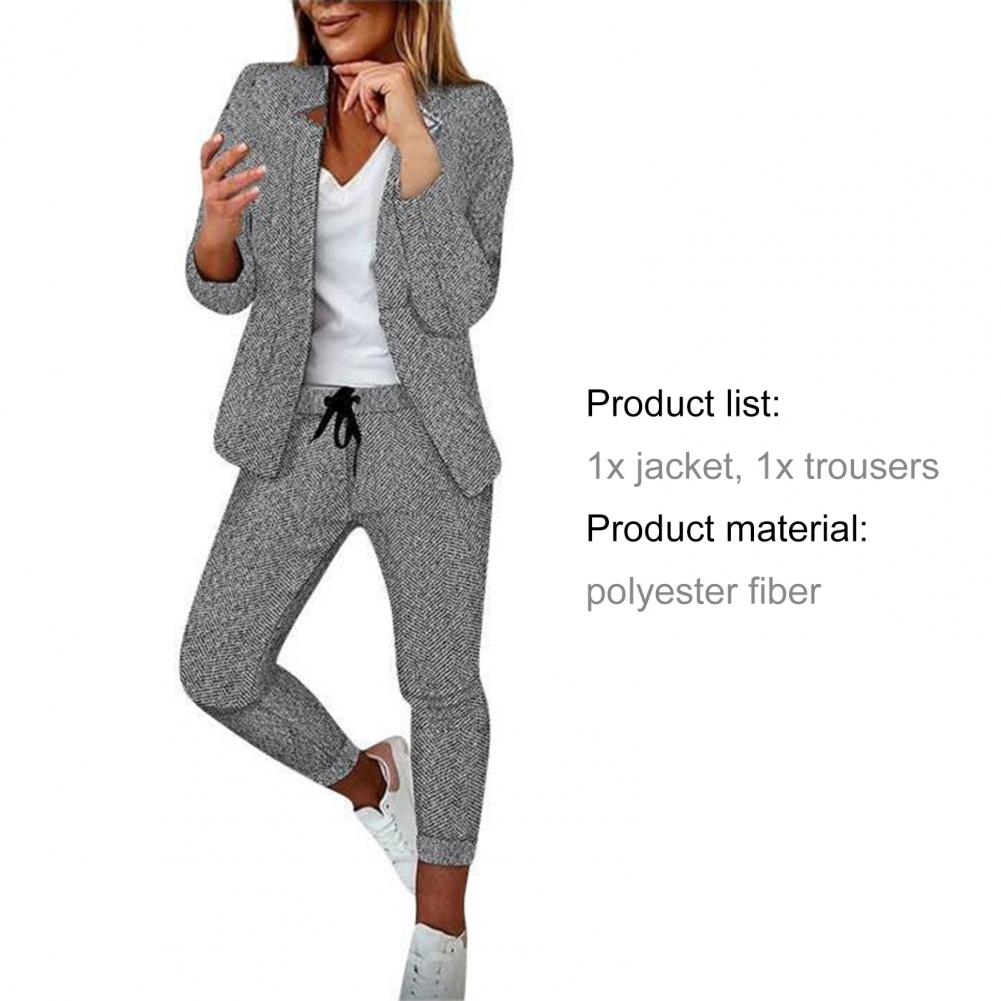 2Pcs Pants Suit for Women Blazer Set Ladies Open Stitch Blazer Jacket Pants Two Piece Set Women Outfits ensemble femme 2 pièces - Seprincess