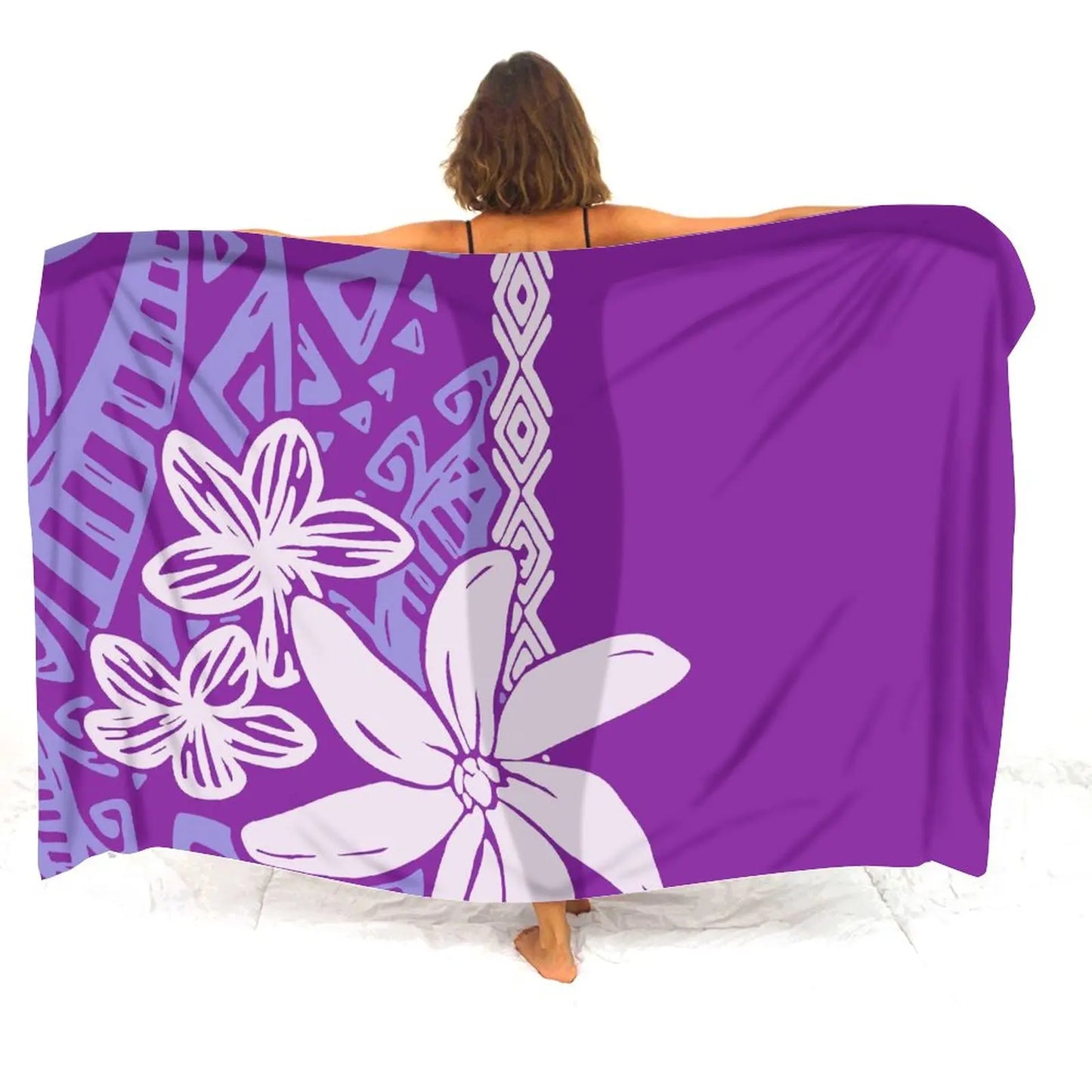 Hawaii Beach Resort Casual Elegant Sarong Shawl Swimsuit Scarf Sarong Seaside Ladies Sarong Polynesian Custom 2024 New - Seprincess