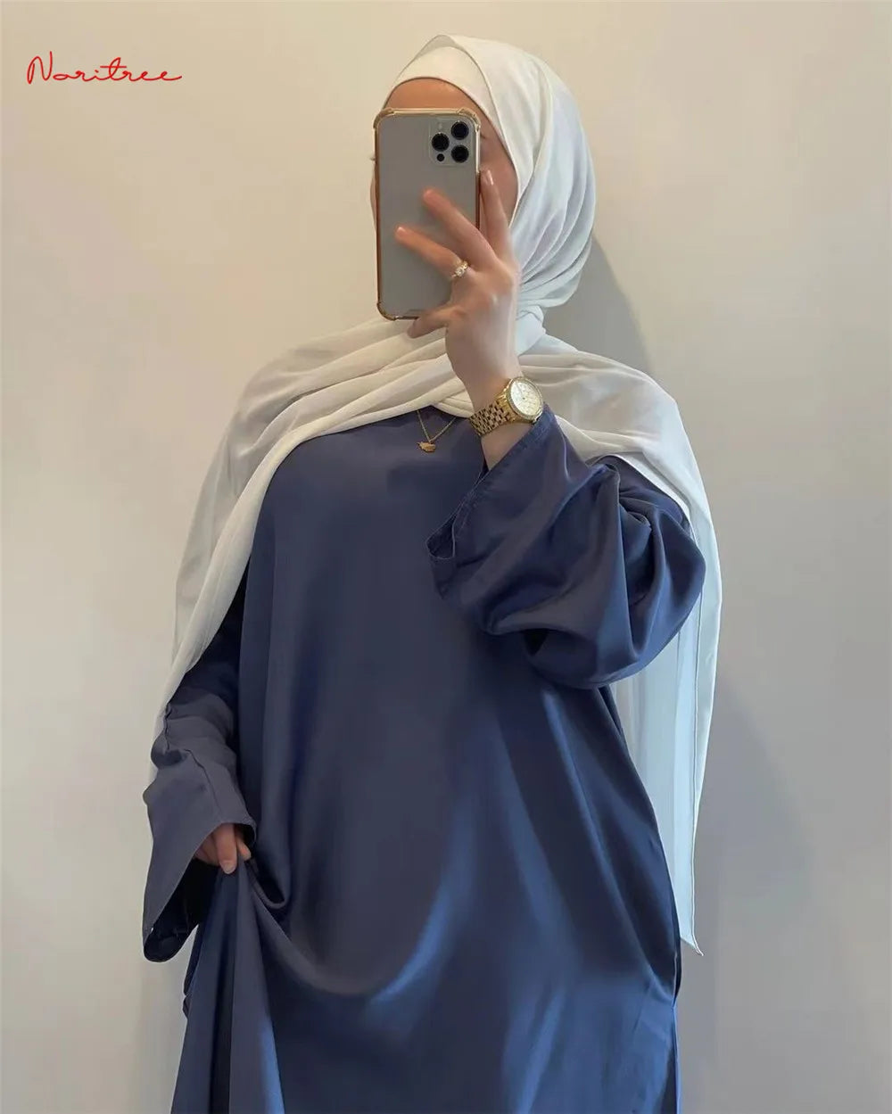 Fashion Satin Sliky Djellaba Muslim Dress Dubai Full Length Flare Sleeve Soft Shiny Abaya Dubai Turkey Muslim Islam Robe WY921 - Seprincess