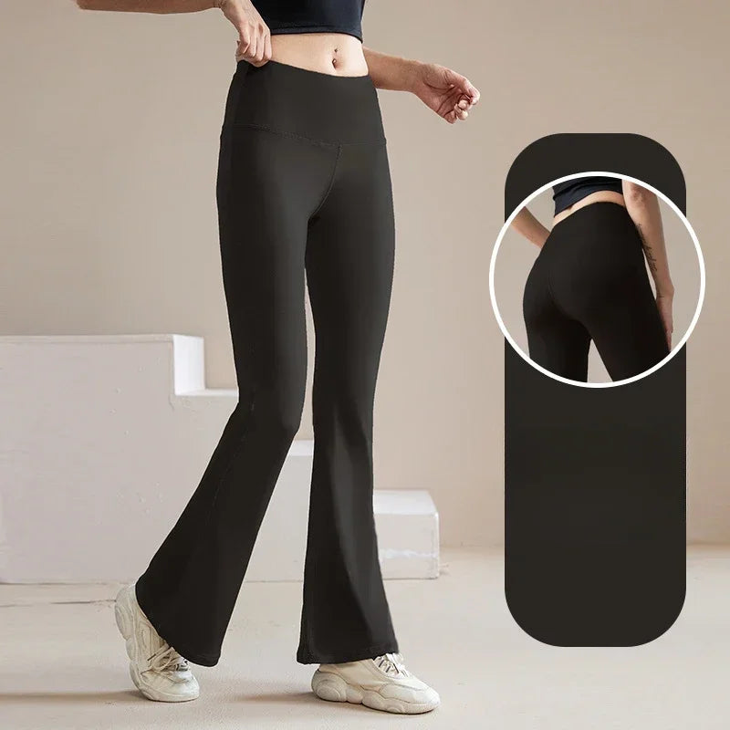 Women Yoga Leggings Bell-bottoms Seamless Push Up Dance High Waist Tights Sport Pants Gym Running Breathable Fitness Leggings