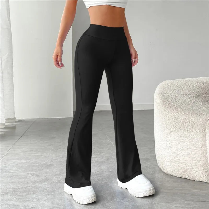 2025 New Flare Leggings Yoga Pants Women High Waist Wide Leg Pants Women Gym Sports Black Flared Pant Plus Size Dance Trousers