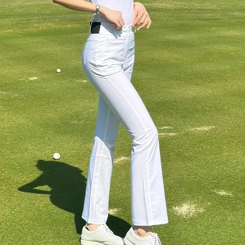 2024 SG New Golf Pants Women's Spring and Summer High Waist Thin Flared Trousers Sports Split Slim Quick-drying Straight Pants