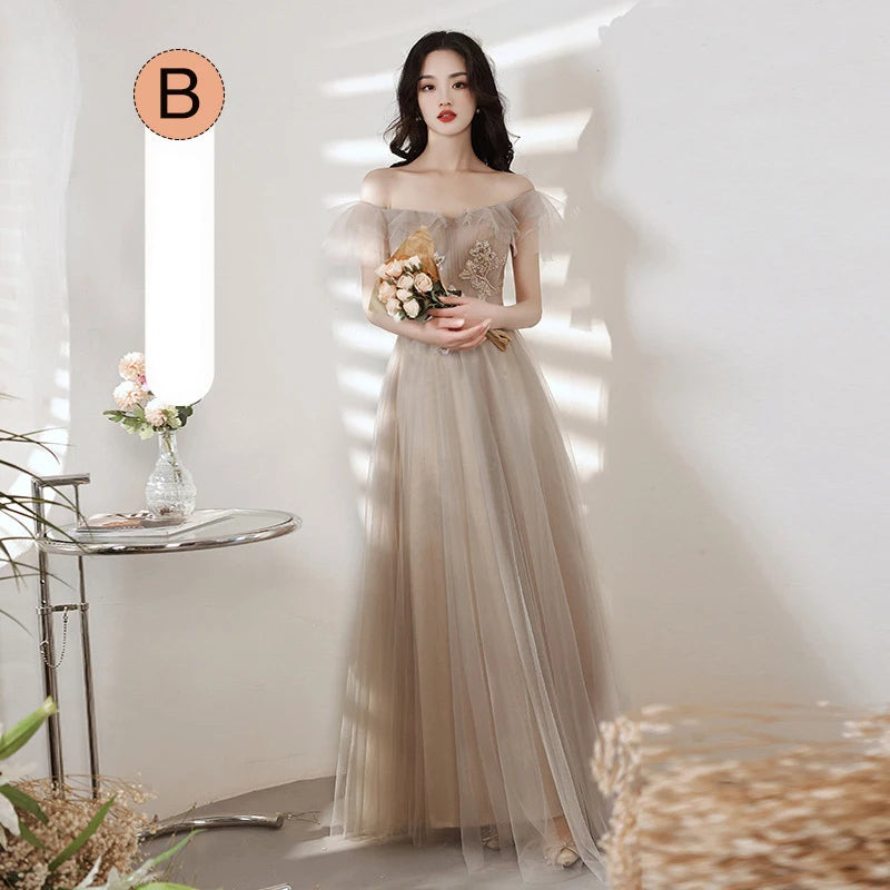 Summer Lace Bridesmaid Dresses New Fairy Style Slim Girlfriend Evening Dresses Simple Magnificent Wedding Sisters Group Dress - Seprincess