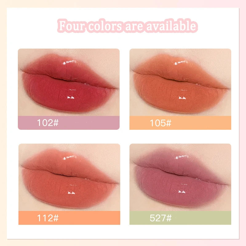 Moist Crystal Jelly Lip Gloss Mirror Water Lipstick Cute Mushroom Shape Lip Makeup Waterproof Lasting Pumpkin Peach Lip Tint - Seprincess